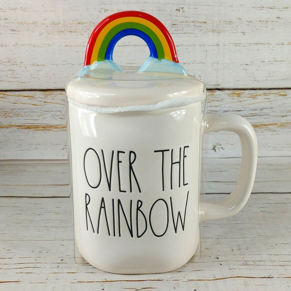 Rae Dunn Over The Rainbow Mug with Lid Artisan Collection